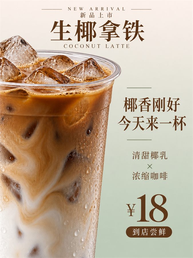 生椰拿铁 · 新品视觉